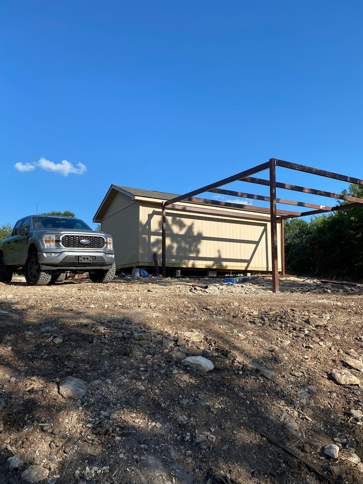 Large-scale steel building construction project for manufacturing facility